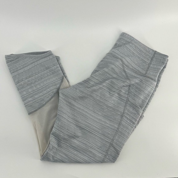 Athleta Pants - Athleta Chat to Town High Rise Jacquard Mesh Cropped Gray‎ Leggings Women's Med